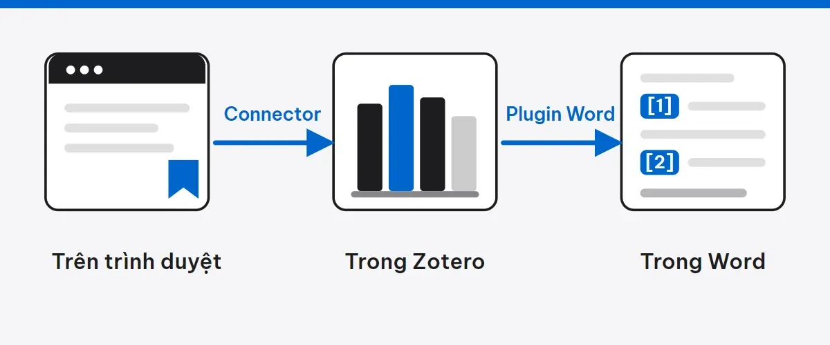 Luồng Zotero: trình duyệt, thư viện Zotero, trích dẫn trong Word